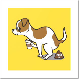 Coffee makes me poop Jack Russell Terrier Posters and Art